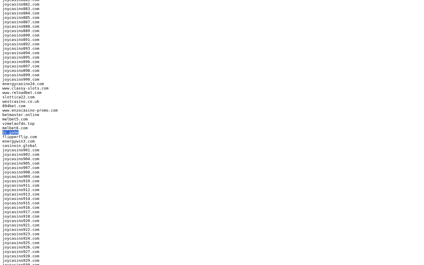 Official blocking list: BC.Game