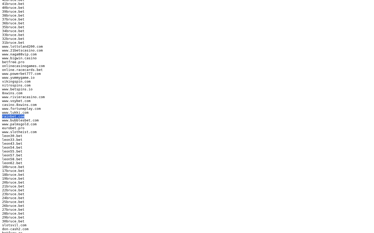 Official blocking list: Rainbet